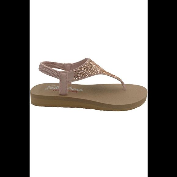 Skechers Rhinestone Thong Sandals Meditation New Moon Blush - Medium - Picture 1 of 5